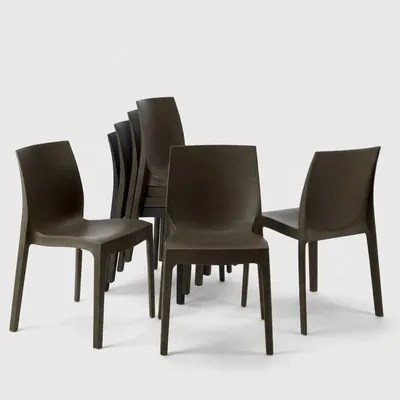 Produktbild von 22er Set Rome Grand Soleil stapelbare Stühle aus Polypropylen - Braun