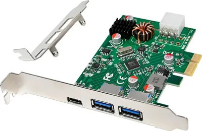 Obrázek produktu pro InLine 76661M, PCIe, USB 3.2 Gen 1 (3.1 Gen 1), USB typu C, Muži, PCIe 2.0, Čína, 5 Gbit/s