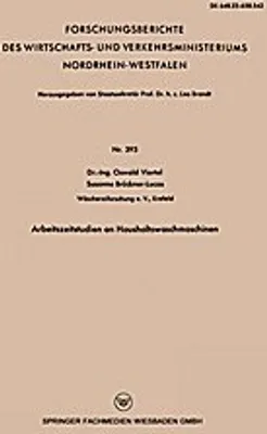 Produktbild von Arbeitszeitstudien an Haushaltswaschmaschinen