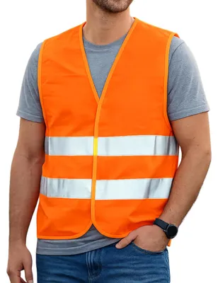 Produktbild von First Aid Only Warnweste Orange | Sicherheitsweste für Auto & Fahrrad nach EN IS