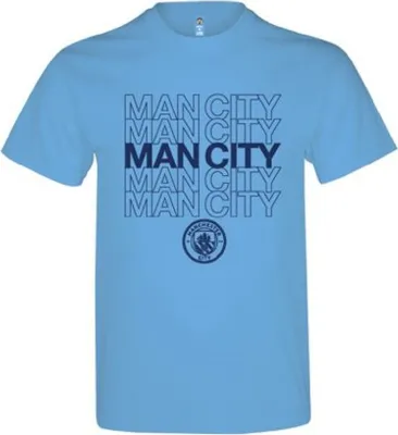 Obrázok produktu pre Man City Unisex tričko s logom pre dospelých Sky Blue BS2027 (M) (Sky Blue)