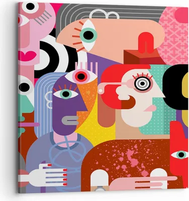 Produktbild von Bild auf Leinwand - Leinwandbild - Abstraktion modern - 70x70cm - Wand Bild - Wanddeko - Wandbilder - Leinwanddruck - Bilder - Kunstdruck - Wanddekoration - Leinwand bilder - Wandkunst - AC70x70-3624