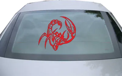 Produktbild von Indigos UG - Aufkleber Heckscheibe & Motorklappe DE2475 - rot - 600x553 mm - Skorpion - Auto Scheiben Fenster Heckklappe Tuning Racing JDM - Die cut