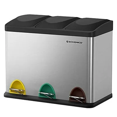 Produktbild von Odpadkový kôš, pedálový kôš, kovový odpadkový kôš 45 l, odpadkový kôš so systémom separácie odpadu pre K