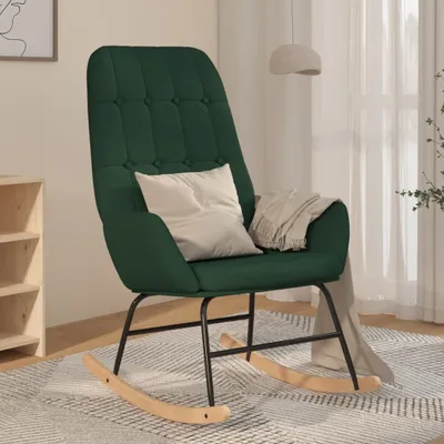 Obrázok produktu pre Hojdacie kreslo tmavozelené látkové