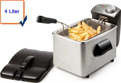 Produktbild von Große Familien-Fritteuse 4 Liter Fassungsvermögen mit Deckel DOMO DO458FR