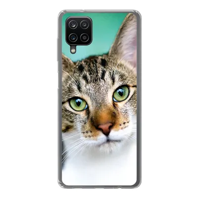 Produktbild von MuchoWow® Handyhülle Schutzhülle Hülle für Samsung Galaxy A12 Katze - Porträt - Augen Silikon Softcase Handy Hülle - Bild