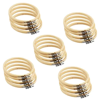 20er-Pack Stickrahmen 15 cm, Bambus, verstellbar