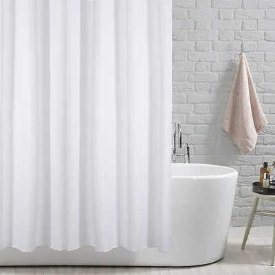 Productafbeelding van Douchegordijn - Badkamer gordijn - Douchen zonder spatten - Schimmelwerend materiaal - 180 x 180 cm - Wit