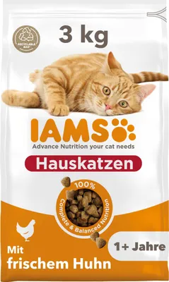Productafbeelding van IAMS droogvoer voor katten die binnen leven, met kip, voor huiskatten, 3 kg