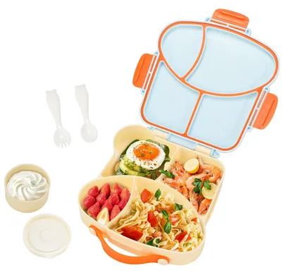 Obrázok produktu pre VINATO obedárová nádoba s priehradkami, 900 ml, bez BPA, obedárová krabička s 4 priehradkami