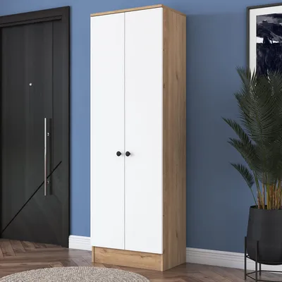 Immagine prodotto di Skye Decor, P6 - M13 - 2241, armadio, noce, 100% pannelli truciolari rivestiti in melamina, 59,8 x 37,5 x 182,8 cm