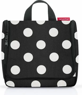 Obrázok produktu pre Reisenthel WH7073, Toaletná taška, Polyester, Čierna, Biela, Vzor, Zips, 4 vrecká/vreciek