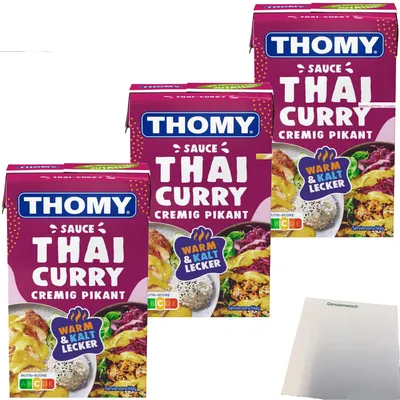 Produktbild von Thomy Sauce Thai Curry 3er Pack (3x250ml Packung) + usy Block
