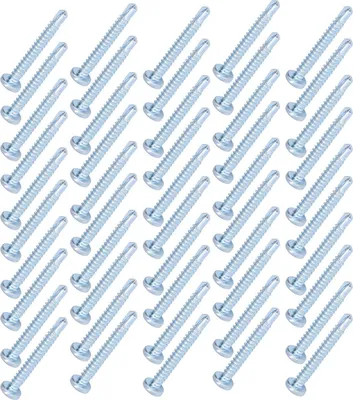 Produktbild von 50 Stück selbstschneidende Schrauben, verzinkter Kohlenstoffstahl, Kreuzschlitz, Rundkopf, 4,8 x 38 mm