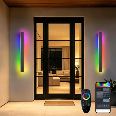 LED-Außenwandleuchten 120 cm, 2 Stück, RGB, dimmbar, App & Fernbedienung