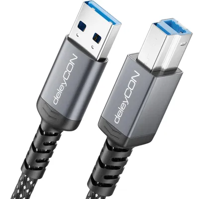 Produktbild von deleyCON 0,5m USB 3.0 Kabel USB-A auf USB-B 5 Gbit/s - Schwarz