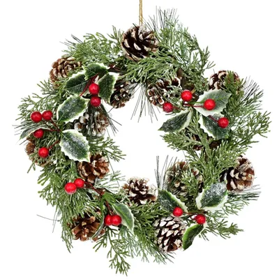 Image de Couronne de houx avec houx Ø26 cm