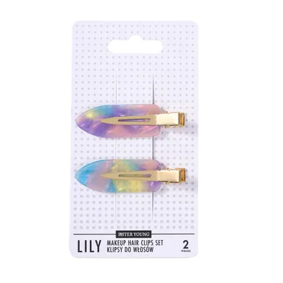 Produktbild von SISTER YOUNG LILY – Haarclips für Make-up und Hautpflege, 2er-Set, Pink Purple