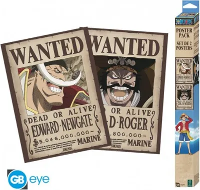 Produktbild von ONE PIECE - Set 2 Posters Chibi 52x38 - Wanted Roger & Whitebeard