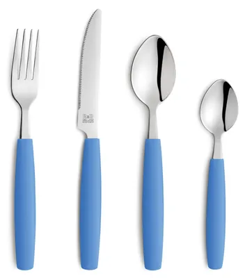 Image de Beckmann & Rommerskirchen VALOA, ensemble de couverts pour 16 personnes (4 personnes), couleur bleu clair