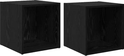 Zdjęcie produktu dla Zestaw szafek RTV 2 pcs 37 x 35 x 37,5 cm Czarny