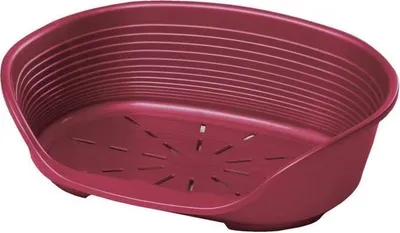 Produktbild von Hundebett Siesta Deluxe, 93,5 x 68 x 28,5 cm, Bordeaux, Komfortables Kopfkissen, Rutschfest