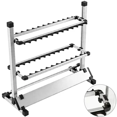 Produktbild von Angelrutenhalter 24 Plätze Aluminium, Rutenständer Aufbewahrungssystem, robust & platzsparend, für Garage Boot Angelraum, Angel Zubehör Organizer