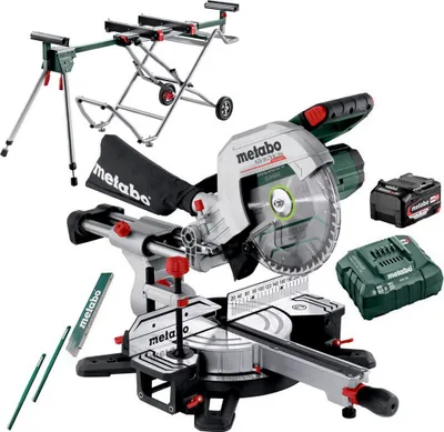 Produktbild von Metabo Akku Kappsäge Säge Ladegerät KGS18 LTX BL254 + Untergestell KSU251 mobile