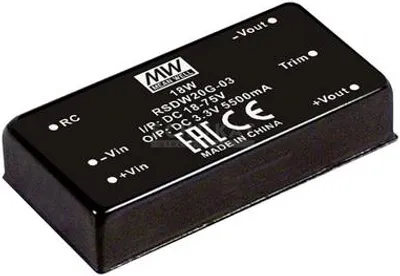 Zdjęcie produktu dla MEAN WELL RSDW20H-15 Zasilacz i konwerter napięcia 20 W (RSDW20H-15)