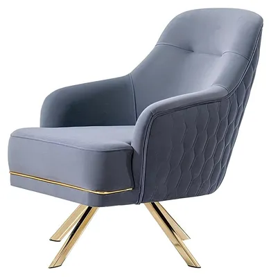 Produktbild von Blauer Einsitzer Designer Einrichtung Edelstahlsessel Wohnzimmer Möbel