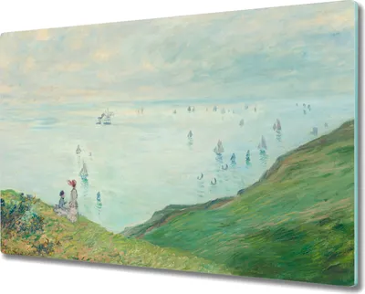Produktbild von Coloray Hackbrett Kochplattenabdeckung Herdabdeckplatte 80x52 cm Schneidebrett Küchenbrett - Cliffs at Pourville Monet