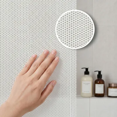 Obrázok produktu pre DEKORATÍVNA FÓLIA NA OKENNÉ SKLO – BIELE BODKY, SAMOLEPIACA, 50 × 300 cm