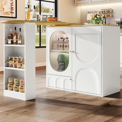 Produktbild von Barkruktafel - Bartisch - Bistrotisch - Stehtisch - Küchenarbeitsplatte - 360° schwenkbar - Höhe 138 x Breite 39 x Tiefe 102 cm