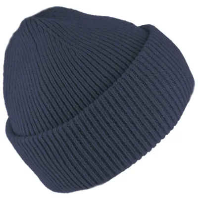 Fiebig kuschelige Rippstrickmütze mit Umschlag in blau