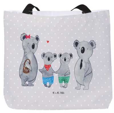 Produktbild von Mr. & Mrs. Panda Strandtasche Koala Familie zwei - Grau Pastell - Geschenk, Tote Bag, Koalabär, Reisetasche, Schultasche, Muttertag, Zusammen, Laptoptasche, Tragetasche