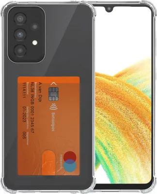 Obrázek produktu pro Smartphonica Pouzdro na telefon vhodné pro Samsung Galaxy A33 5G s držákem na karty Průsvitný silikon - průhledný TPU nárazuvzdorný zadní kryt se slotem na karty