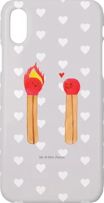 Produktbild von Mr. & Mrs. Panda Iphone 10 Handyhülle Streichhölzer - Grau Pastell - Geschenk, X, Freundin, Liebesbeweis, Hülle, Liebesgeschenk, Cover, Handy