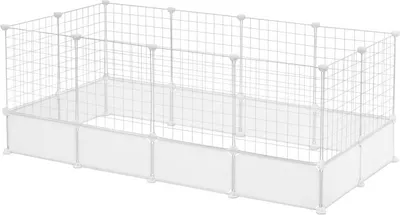 Produktbild von EUGAD Freigehege für Kaninchen, Freilaufgehege, Weiß, 142x53x71cm