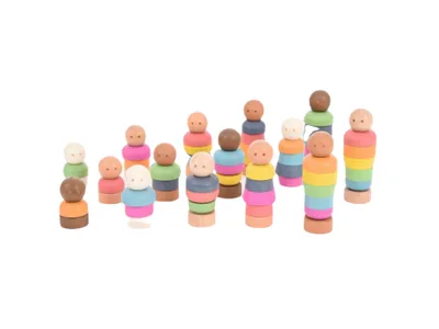 Image de TickiT Bois Arc-en-ciel Personnes - Jouet éducatif multiculturel