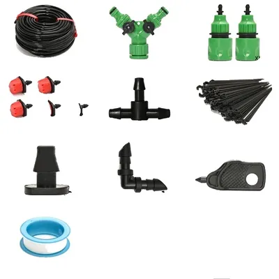 Image de Système d'irrigation goutte à goutte, goutteurs réglables, micro-irrigation de jardin, 60M KIT