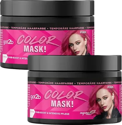 Produktbild von 2 x Schwarzkopf got2b Color Mask Pink Temporäre Haarfarbe Farb-Boost & Intensive Pflege je 150 ml