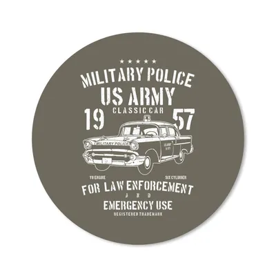 Produktbild von MuchoWow® Mauspad Mousepad Mancave - Auto - Polizei - Oldtimer 30x30 cm - Mousepads - Maus Mat - Pad - Mausunterlage - Tischunterlage - Schreibtischmatten
