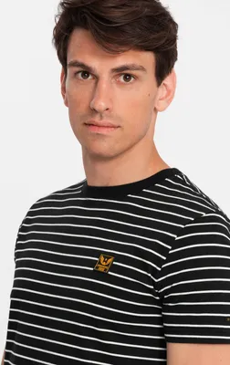 Produktbild von Ombre Clothing Kurzarmhemd für Männer Sesay schwarz-weiss L