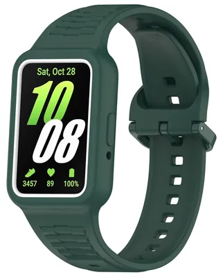 Obrázek produktu pro Pro Samsung Galaxy Fit 3 Silikonový řemínek s integrovaným pouzdrem Náhradní řemínek tmavě zelený