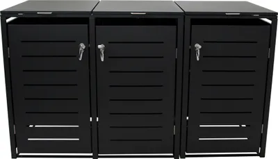 Produktbild von TPFGarden MÜLLTONNENVERKLEIDUNG London - Mülltonnenbox für 3 - Stahl verzinkt, anthrazit