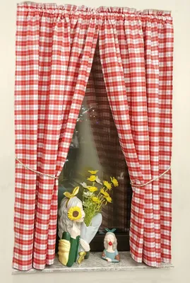 Blickdichte Vorhänge Karomuster rot 2er-Set 140x80 cm