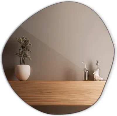 Produktbild von Decormat Unregelmäßig geformter Spiegel - Hängespiegel für die Wandmontage - Wandspiegel Boho - 48x48 cm – 48x48 cm