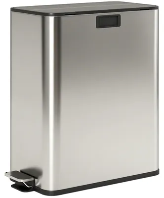 Produktbild von Küchenabfallbehälter 2 x 28 L, Soft-Close | Farbe: Silber | Abmessungen: 53,4x30x67 cm