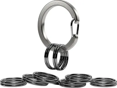 Produktbild von 1 Set Edelstahl-Schlüsselringe, Karabiner-Schlüsselanhänger-Clip, Federöffnungsring, Schnellverschluss, Autoschlüsselanhänger-Ringe, kleiner/großer Karabinerhaken-Ring, Schlüsselanhänger-Zubehör